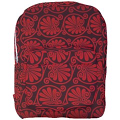 Red Floral Pattern Floral Greek Ornaments Full Print Backpack by nateshop