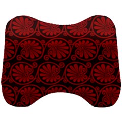 Red Floral Pattern Floral Greek Ornaments Head Support Cushion by nateshop