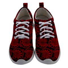 Red Floral Pattern Floral Greek Ornaments Women Athletic Shoes by nateshop