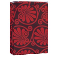 Red Floral Pattern Floral Greek Ornaments Playing Cards Single Design (rectangle) With Custom Box by nateshop