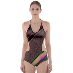 Circle Colorful Shine Line Pattern Geometric Cut-out One Piece Swimsuit by Proyonanggan