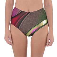 Circle Colorful Shine Line Pattern Geometric Reversible High-waist Bikini Bottoms by Proyonanggan