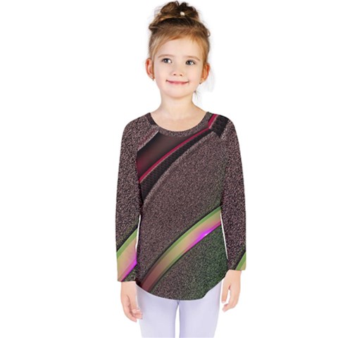 Circle Colorful Shine Line Pattern Geometric Kids  Long Sleeve T-shirt by Proyonanggan