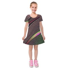 Circle Colorful Shine Line Pattern Geometric Kids  Short Sleeve Velvet Dress by Proyonanggan