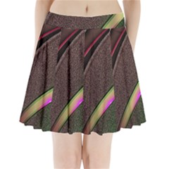 Pattern Texture Leaves Pleated Mini Skirt by Proyonanggan