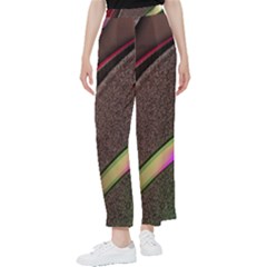 Circle Colorful Shine Line Pattern Geometric Women s Pants  by Proyonanggan