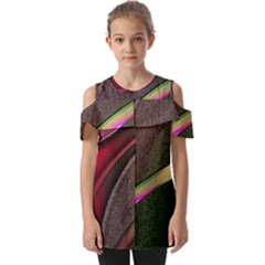 Circle Colorful Shine Line Pattern Geometric Fold Over Open Sleeve Top by Proyonanggan