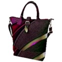 Pattern Texture Leaves Buckle Top Tote Bag View1