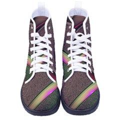 Circle Colorful Shine Line Pattern Geometric Women s High-top Canvas Sneakers by Proyonanggan