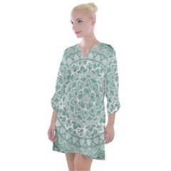 Round Ornament Texture Open Neck Shift Dress by nateshop