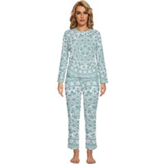 Round Ornament Texture Womens  Long Sleeve Lightweight Pajamas Set by nateshop