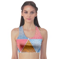 Texture With Triangles Fitness Sports Bra by nateshop