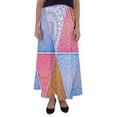 Texture With Triangles Flared Maxi Skirt by nateshop