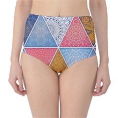 Texture With Triangles Classic High-waist Bikini Bottoms by nateshop