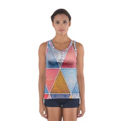 Texture With Triangles Sport Tank Top  by nateshop