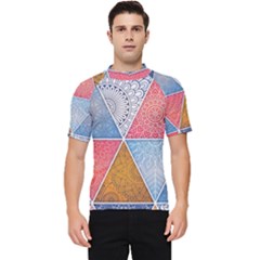 Texture With Triangles Men s Short Sleeve Rash Guard by nateshop