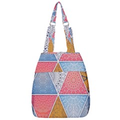 Texture With Triangles Center Zip Backpack by nateshop