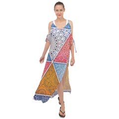 Texture With Triangles Maxi Chiffon Cover Up Dress by nateshop