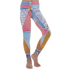 Texture With Triangles Kids  Lightweight Velour Classic Yoga Leggings by nateshop