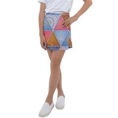 Texture With Triangles Kids  Tennis Skirt by nateshop