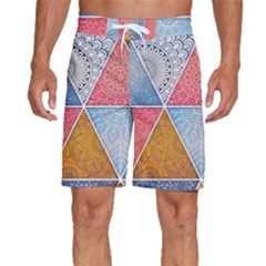 Texture With Triangles Men s Beach Shorts by nateshop