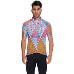 Texture With Triangles Men s Short Sleeve Cycling Jersey by nateshop