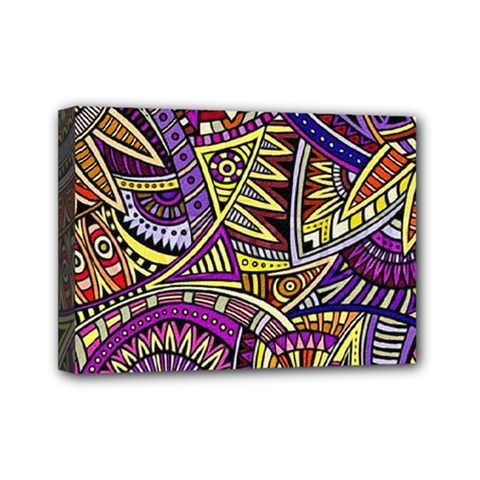 Violet Paisley Background, Paisley Patterns, Floral Patterns Mini Canvas 7  X 5  (stretched) by nateshop