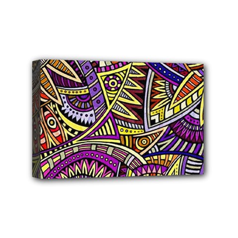 Violet Paisley Background, Paisley Patterns, Floral Patterns Mini Canvas 6  X 4  (stretched) by nateshop