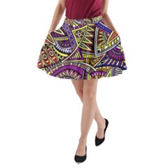 Violet Paisley Background, Paisley Patterns, Floral Patterns A-line Pocket Skirt by nateshop