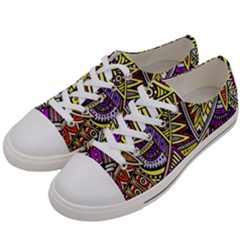 Violet Paisley Background, Paisley Patterns, Floral Patterns Women s Low Top Canvas Sneakers by nateshop