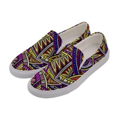 Violet Paisley Background, Paisley Patterns, Floral Patterns Women s Canvas Slip Ons by nateshop