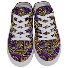 Violet Paisley Background, Paisley Patterns, Floral Patterns Half Slippers by nateshop