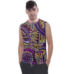 Violet Paisley Background, Paisley Patterns, Floral Patterns Men s Regular Tank Top