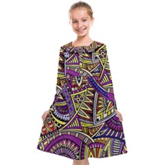 Violet Paisley Background, Paisley Patterns, Floral Patterns Kids  Midi Sailor Dress