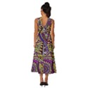 Violet Paisley Background, Paisley Patterns, Floral Patterns Sleeveless Cross Front Cocktail Midi Chiffon Dress View4