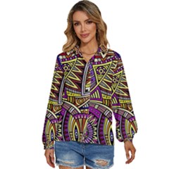 Violet Paisley Background, Paisley Patterns, Floral Patterns Women s Long Sleeve Button Up Shirt