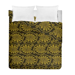 Yellow Floral Pattern Floral Greek Ornaments Duvet Cover Double Side (full/ Double Size) by nateshop