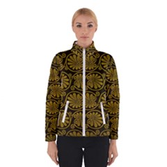 Yellow Floral Pattern Floral Greek Ornaments Women s Bomber Jacket