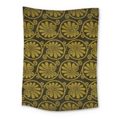 Yellow Floral Pattern Floral Greek Ornaments Medium Tapestry