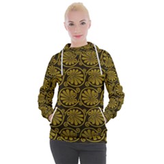 Yellow Floral Pattern Floral Greek Ornaments Women s Hooded Pullover by nateshop