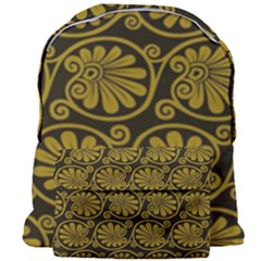 Yellow Floral Pattern Floral Greek Ornaments Giant Full Print Backpack by nateshop