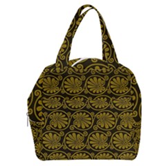 Yellow Floral Pattern Floral Greek Ornaments Boxy Hand Bag by nateshop