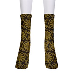 Yellow Floral Pattern Floral Greek Ornaments Crew Socks