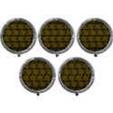 Yellow Floral Pattern Floral Greek Ornaments Mini Round Pill Box (Pack of 5) View1