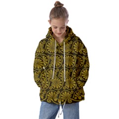 Yellow Floral Pattern Floral Greek Ornaments Kids  Oversized Hoodie by nateshop