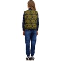 Yellow Floral Pattern Floral Greek Ornaments Kid s Button Up Puffer Vest	 View4