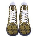 Yellow Floral Pattern Floral Greek Ornaments Kid s High-Top Canvas Sneakers View1