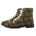 Yellow Floral Pattern Floral Greek Ornaments Kid s High-Top Canvas Sneakers View2