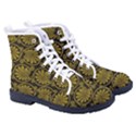 Yellow Floral Pattern Floral Greek Ornaments Kid s High-Top Canvas Sneakers View3