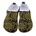 Yellow Floral Pattern Floral Greek Ornaments Men s Sock-Style Water Shoes View1